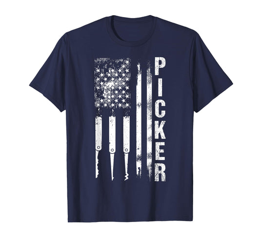 PICKER American Flag Patriot Patriotism Locksmith Fan T-Shirt