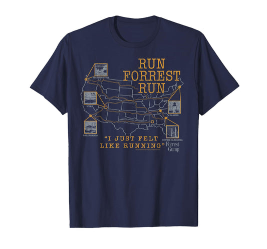 Forrest Gump I Just Felt Like Running United States Map T-Shirt