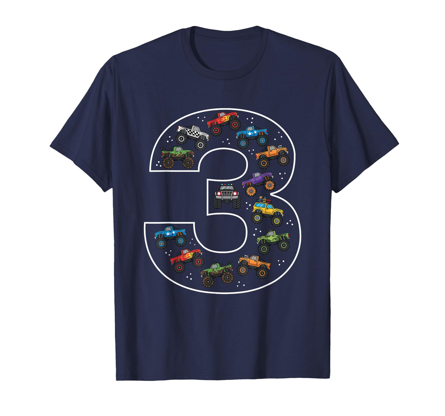 3rd Birthday 3 Year Old Car Boys Monster Truck T-Shirt