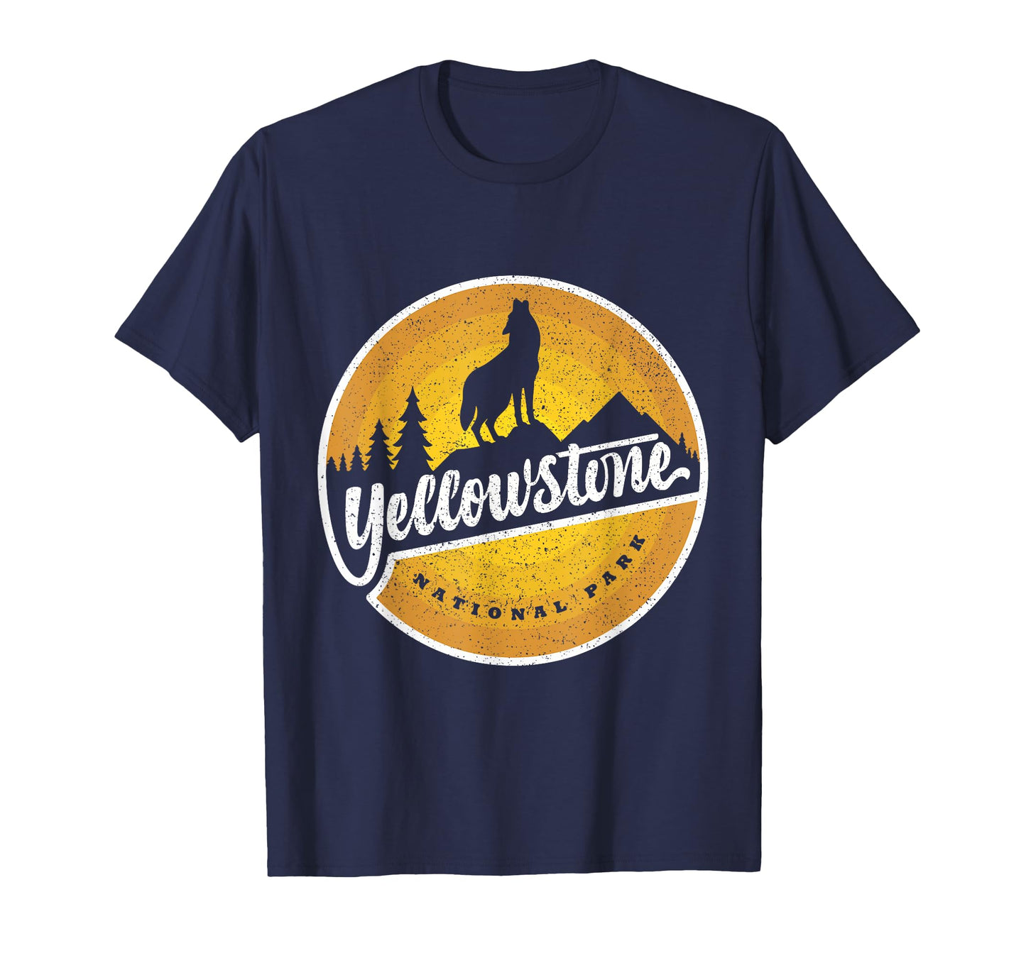 Howling Wolf In Yellowstone National Park Vintage Souvenir T-Shirt