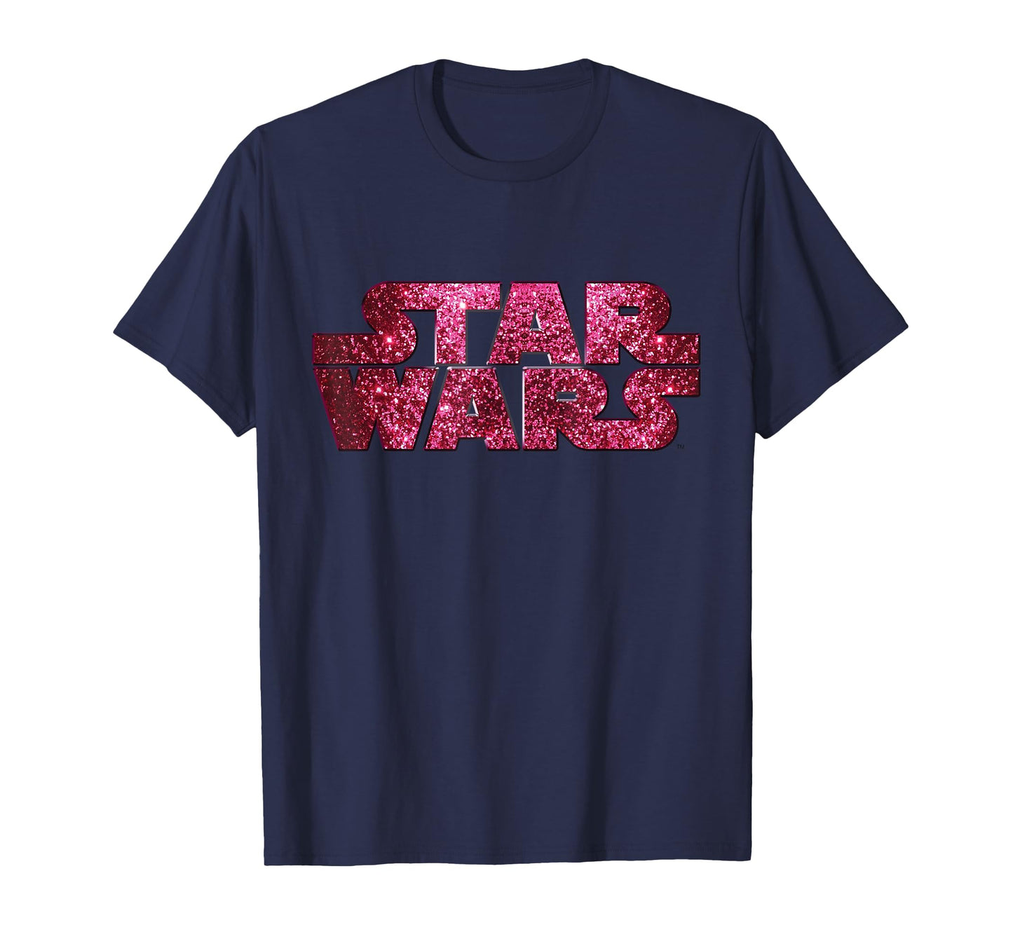 Star Wars Pink Logo Faux-Glitter Print T-Shirt T-Shirt