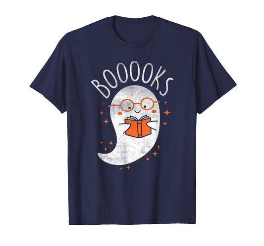 Cute Ghost Book Reading Halloween Teacher Top T-Shirt