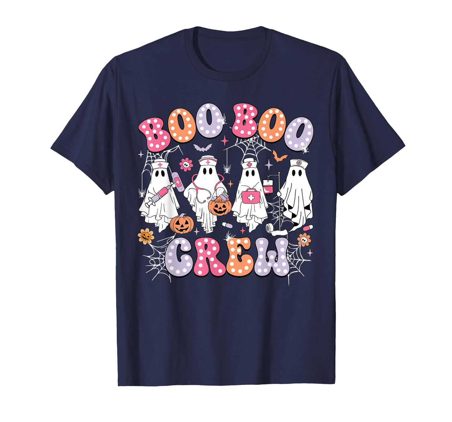 Groovy Boo Boo Crew Nurse Funny Ghost Women Halloween Nurse T-Shirt