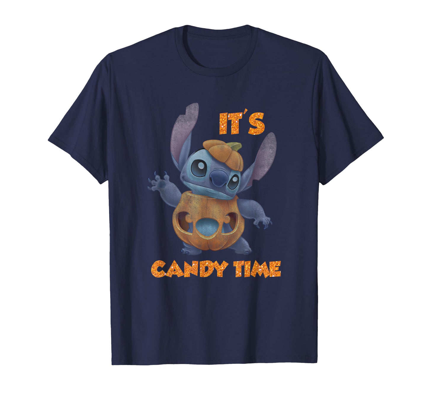 Disney Lilo & Stitch Halloween It's Candy Time Pumpkin T-Shirt