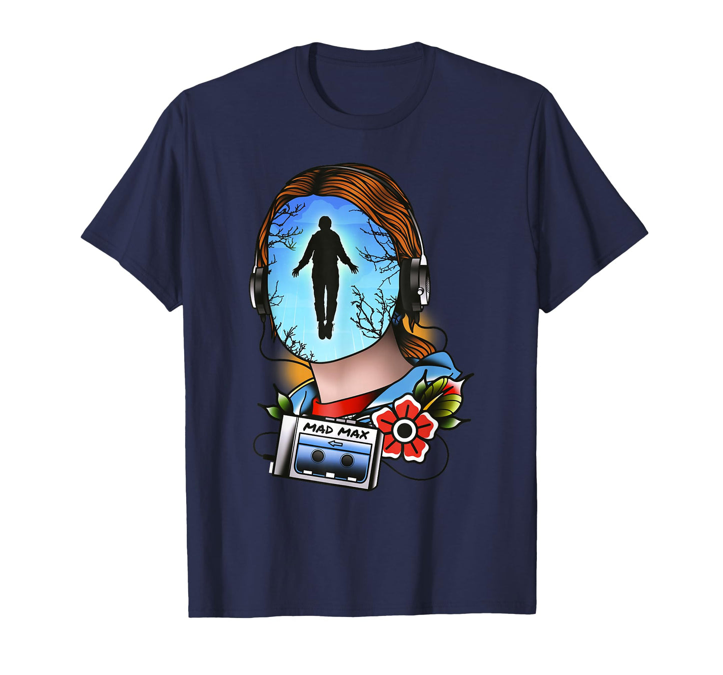 Stranger Things Mad Max Tattoo Style Big Face Epic Scene T-Shirt