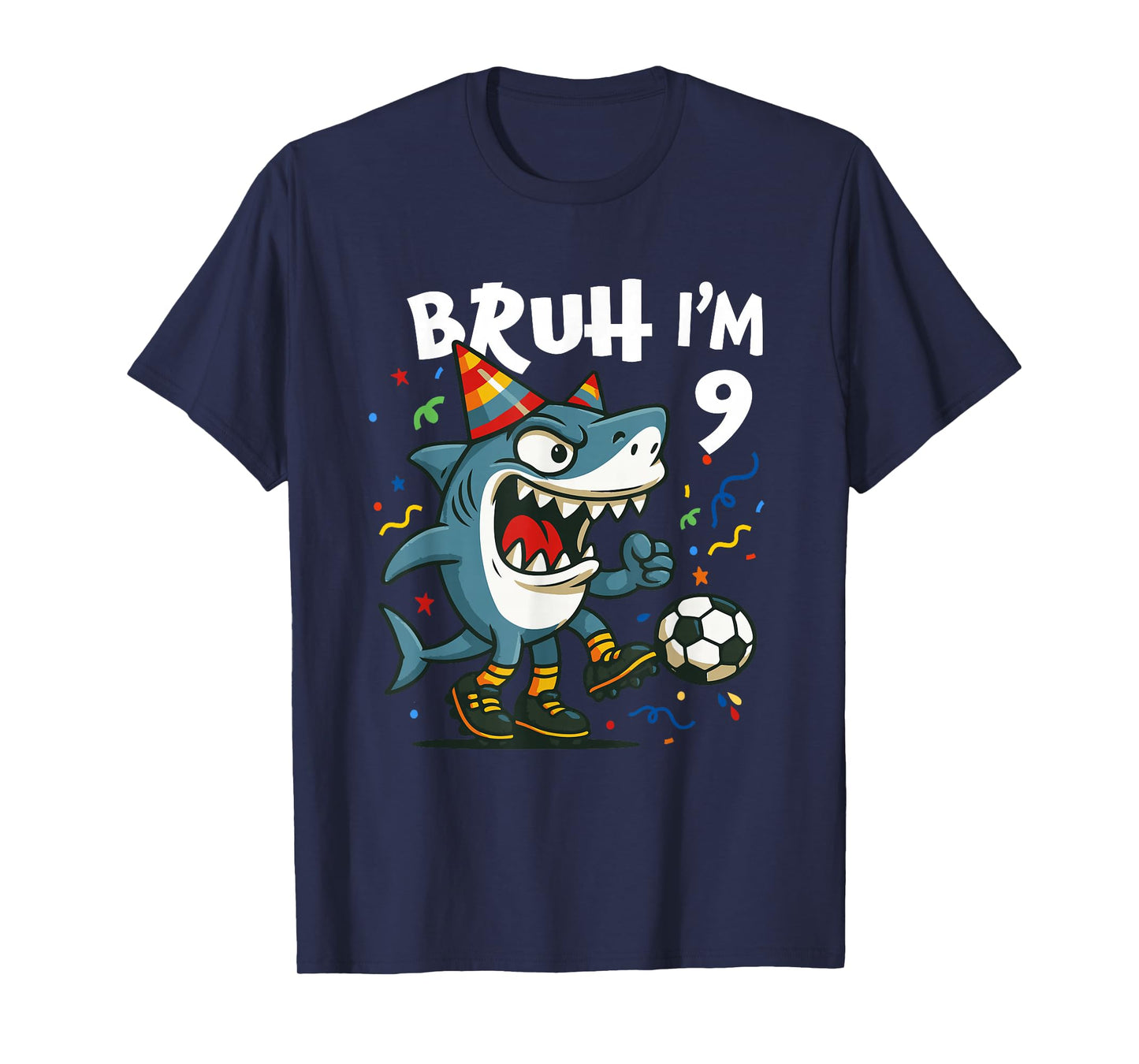 Tralalero Tralala Italian Brainrot Soccer 9th Birthday T-Shirt