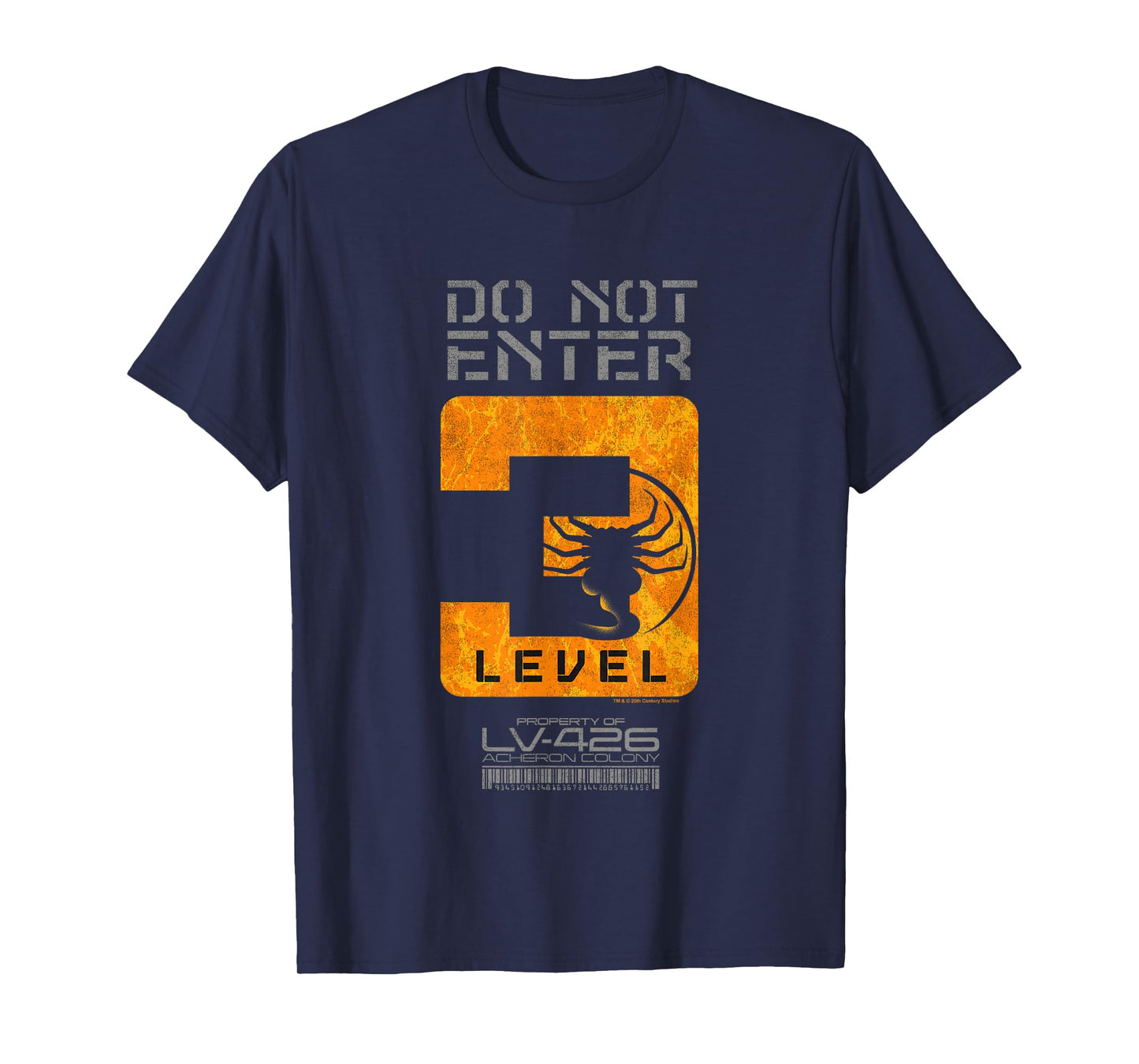 Aliens Do Not Enter Level 3 Face Hugger Silhouette Poster T-Shirt