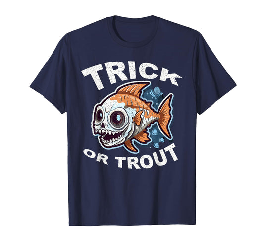 Fish Halloween Fishing Trick Or Treat Spooky Fisherman T-Shirt
