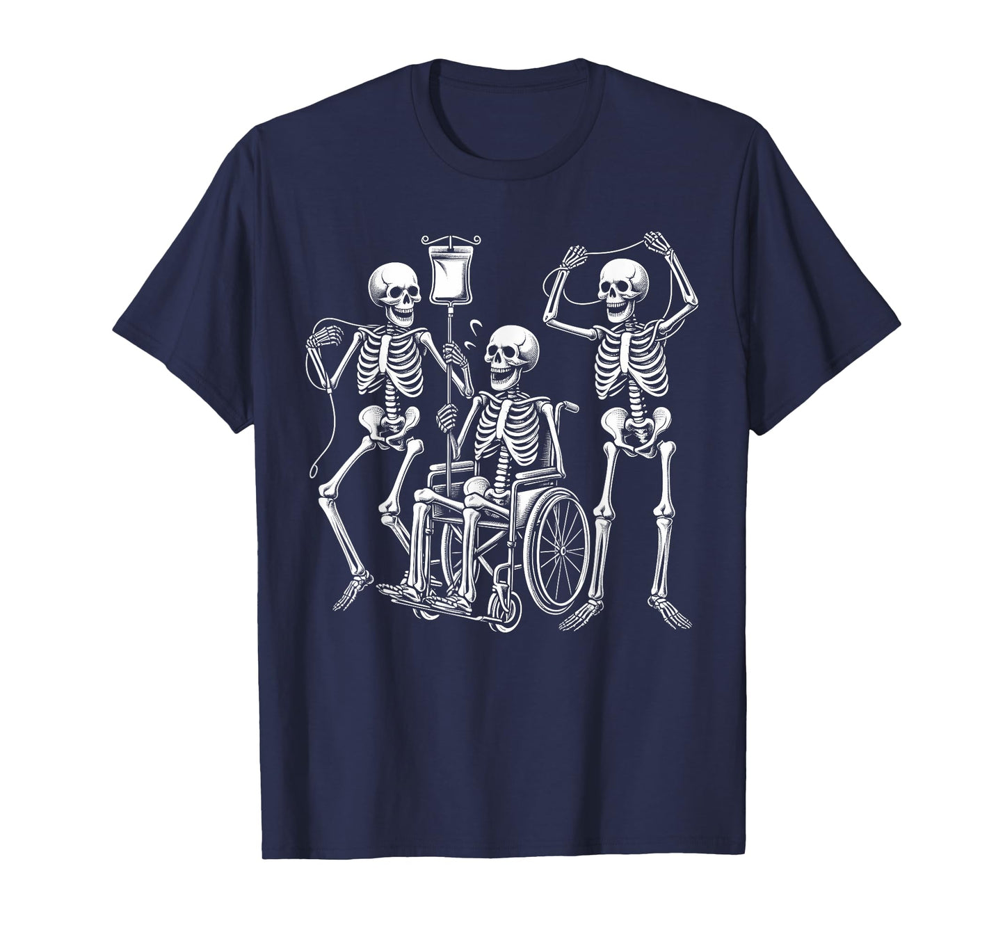 Nurse Skeletons Funny Halloween Hospital Healthcare Crew T-Shirt