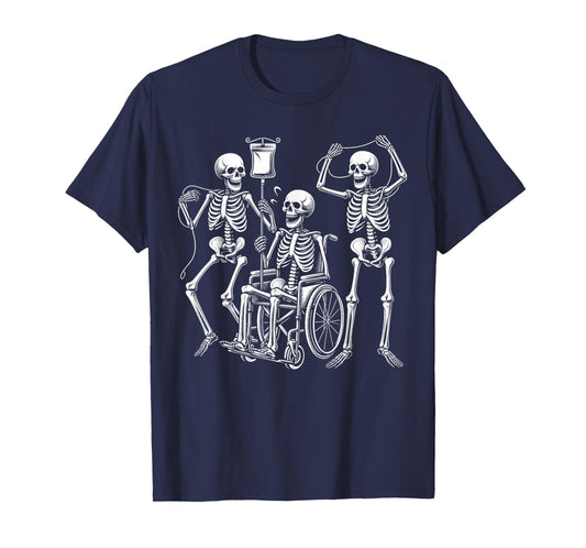 Nurse Skeletons Funny Halloween Hospital Healthcare Crew T-Shirt