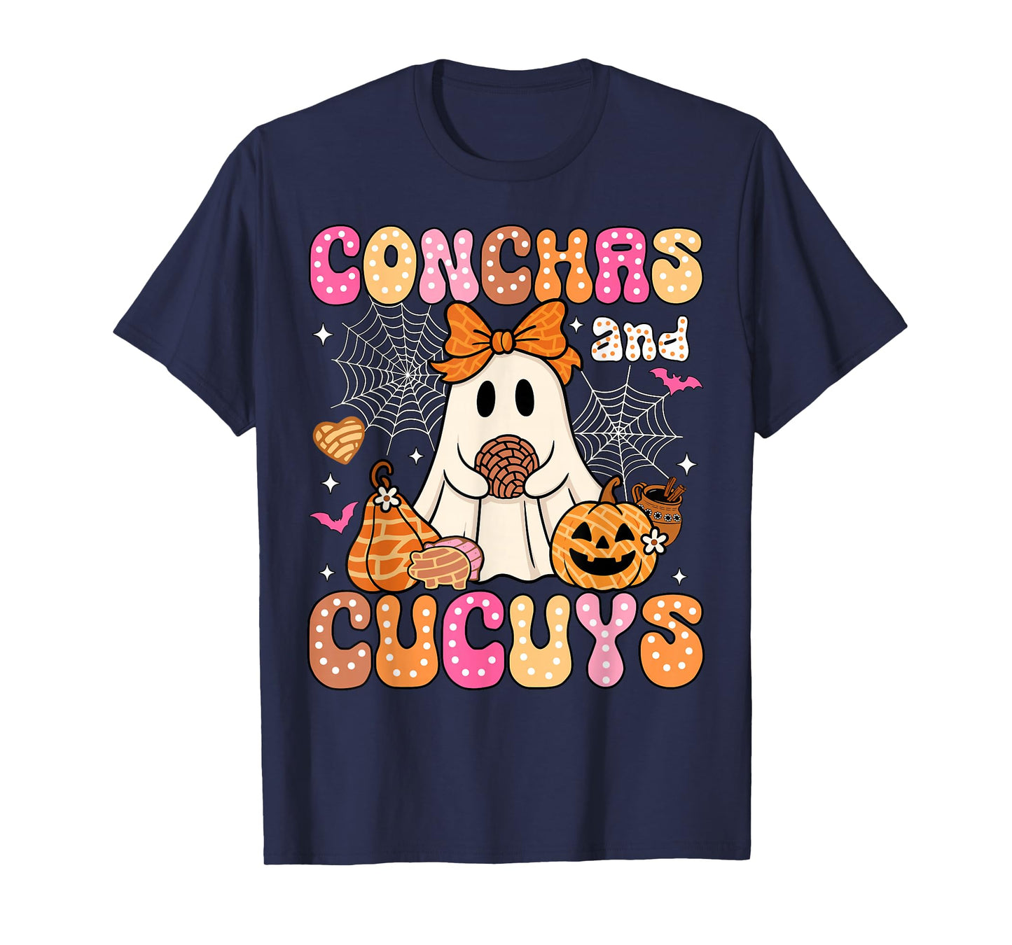 Cute Conchas and Cucuys Ghost Funny Mexican Halloween Ghost T-Shirt