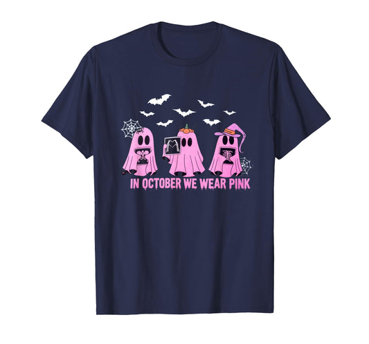 Breast CancerX-ray Tech Halloween Radiology Fall Ghost Work T-Shirt