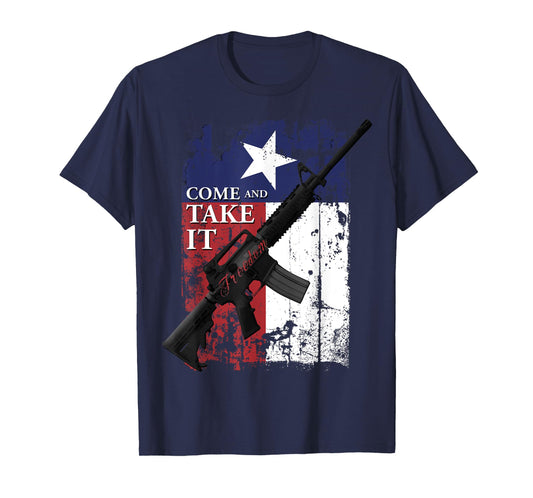 Epic Patriotic Gun Rights Texas Come and Take It 2A AR-15 T-Shirt for Women Men
