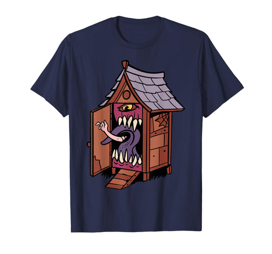 Monster House Design With Giant Eye And Quirky Features T-Shirt