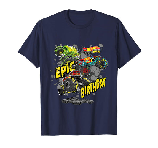 Kids Hot Wheels Monster Trucks - Epic Birthday T-Shirt
