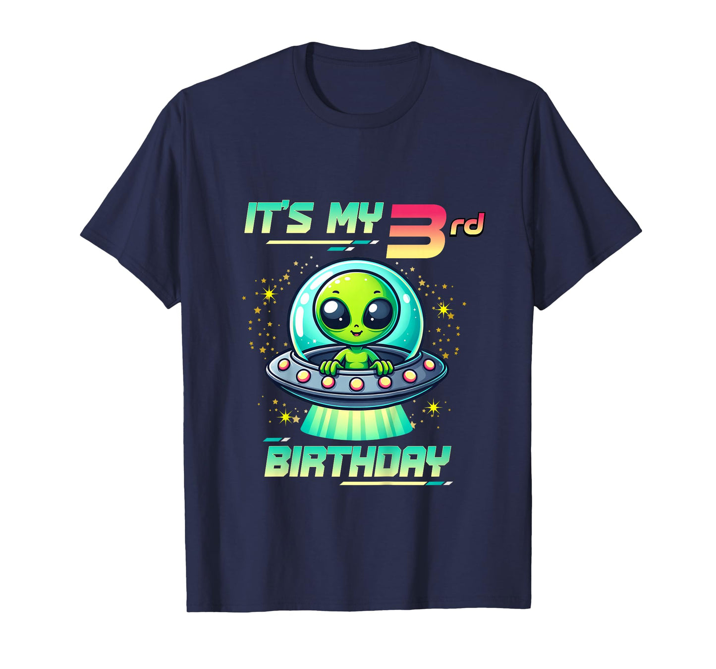 Kids It's My 3rd Birthday Alien Theme UFO Space T-Shirt