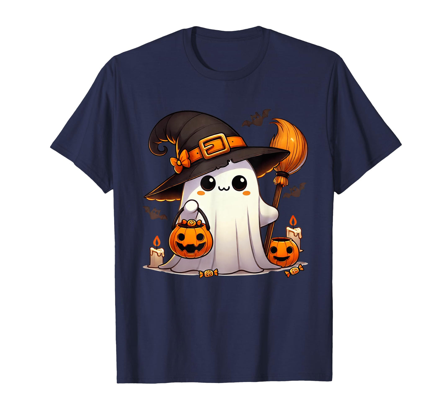 Ghost Halloween Cute Witch Ghost Trick or Treat Candy Kids T-Shirt