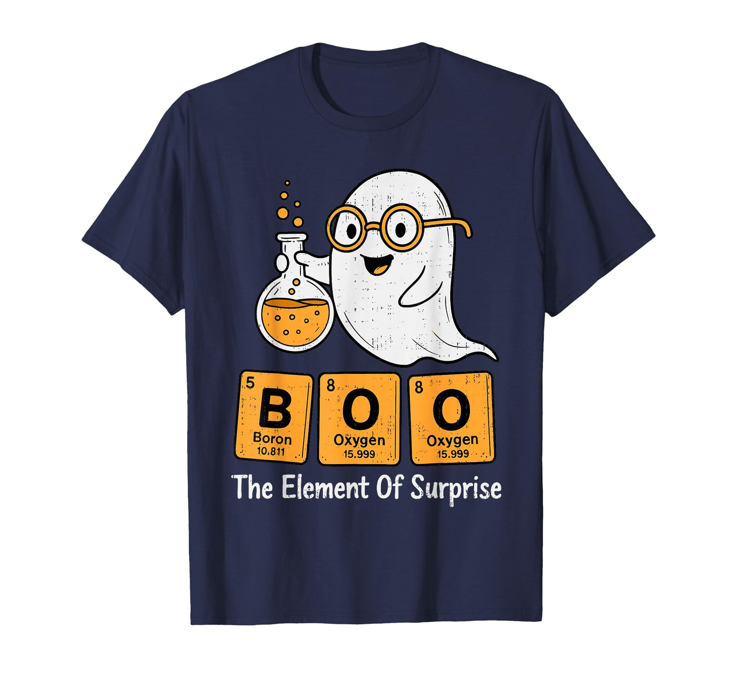 Boo Ghost Chemistry Pun Science Periodic Table Halloween T-Shirt