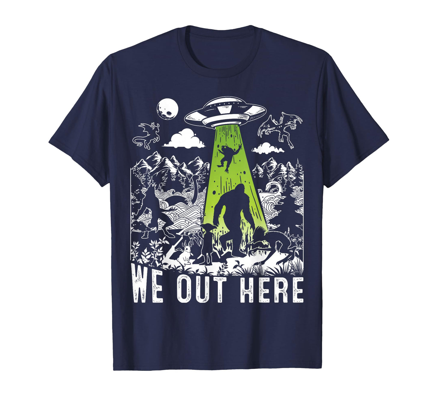 Mythical Creatures Abduction Vibrant Design of Local Legends T-Shirt