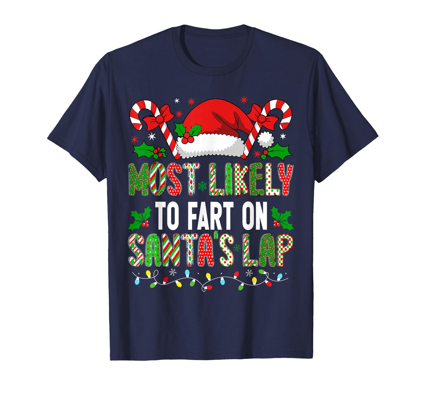 HUGvyn Christmas: Most Likely To Fart On Santa's Lap Kids T-Shirt