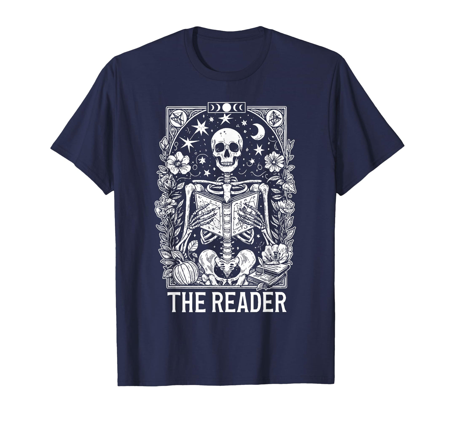 The Reader Skeleton Books Lover Teacher Happy Halloween T-Shirt