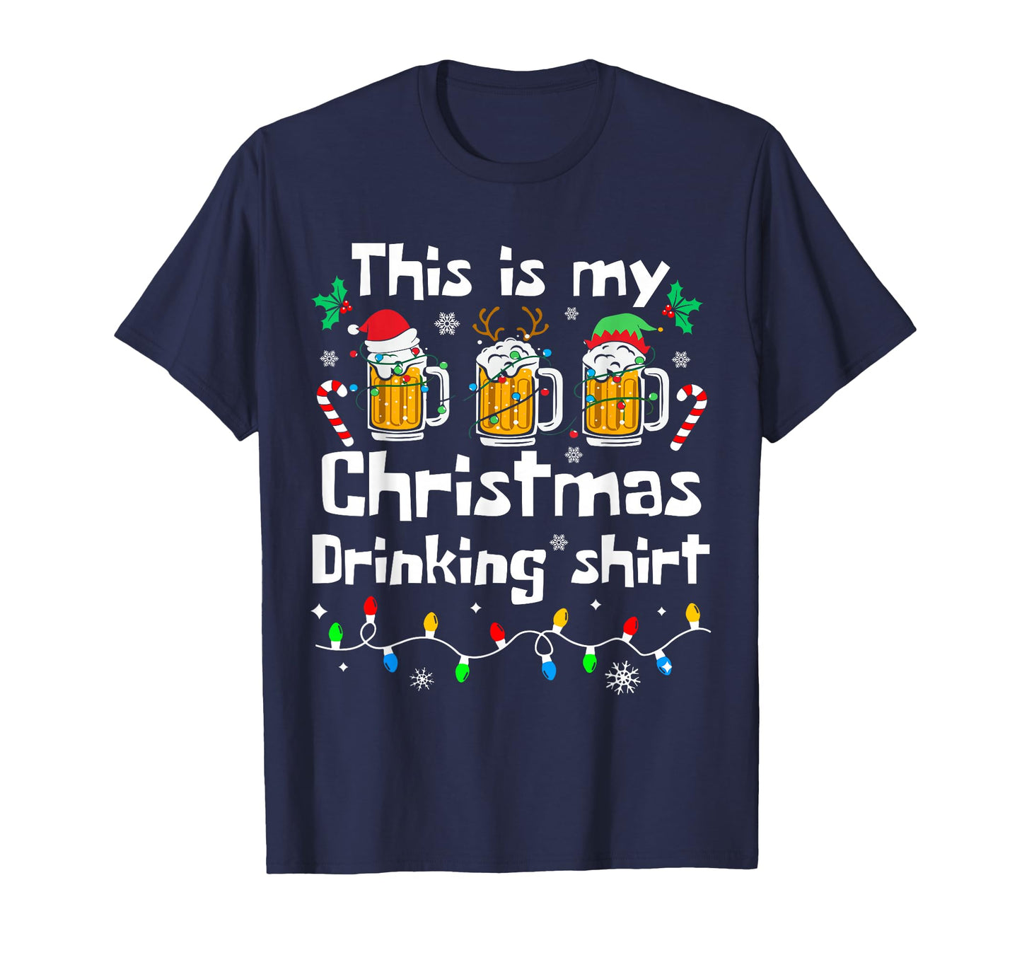 This is My Christmas Beer Drinking Funny Party Xmas Gifts T-Shirt