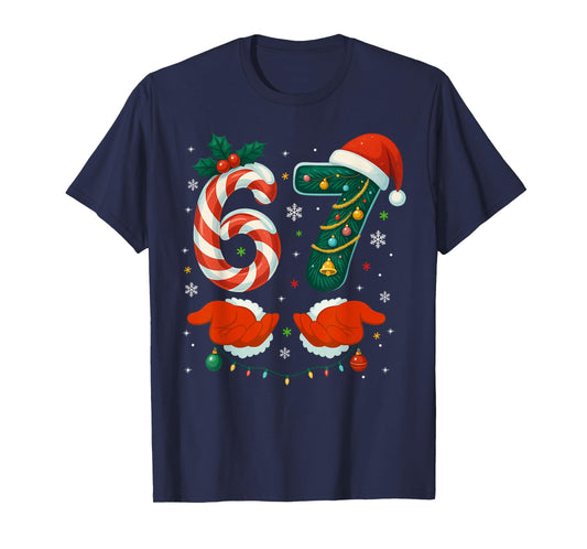67 Six Seven 6 7 Meme Xmas Custome Couple Christmas Matching T-Shirt