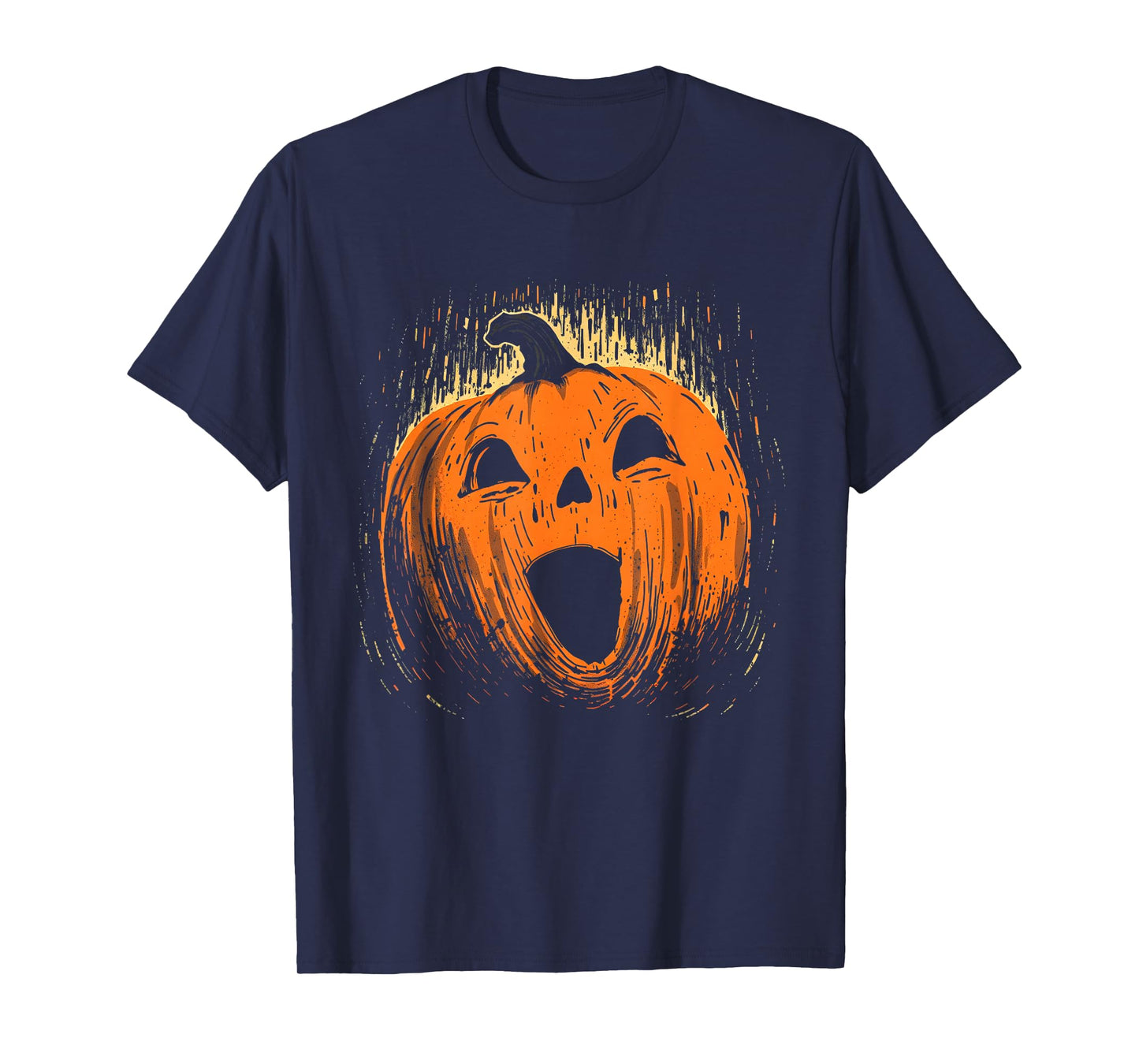 Vintage Pumpkin Halloween Retro Jack O Lanter Face T-Shirt