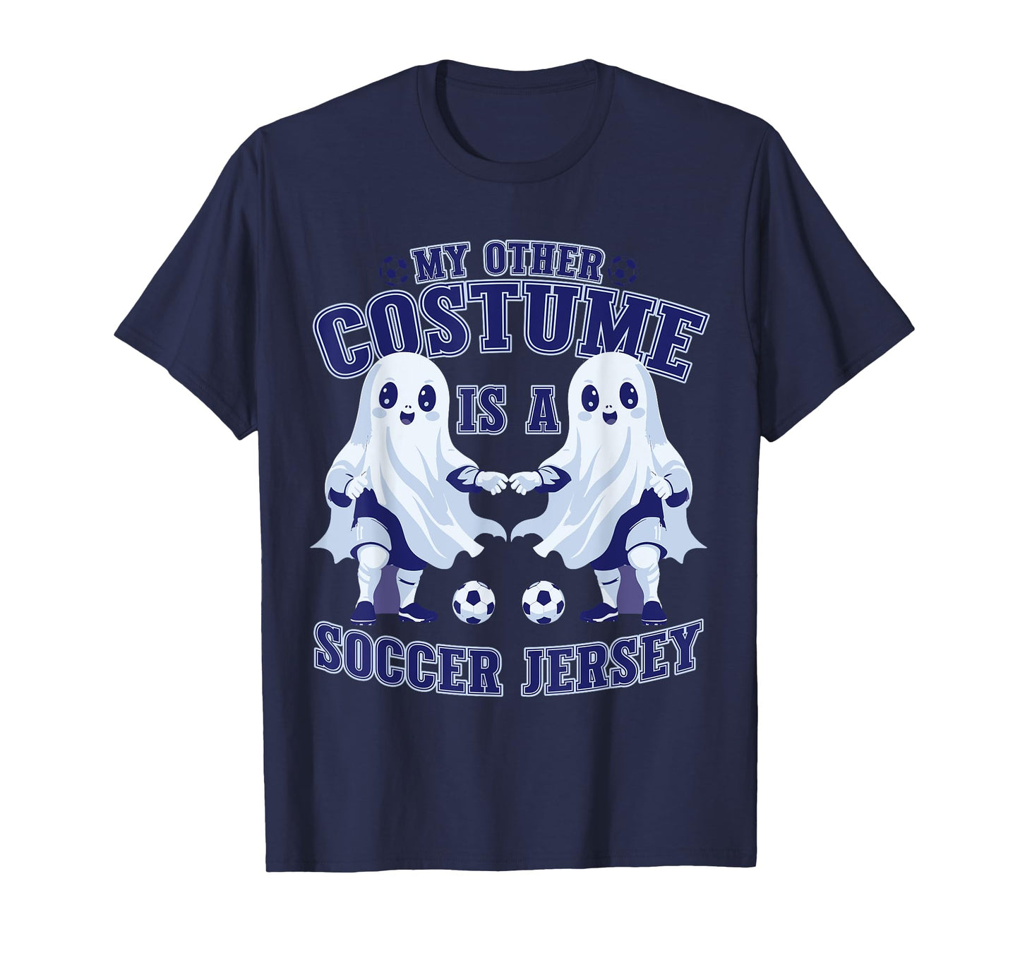 Spooky Ghost Soccer Halloween Costume T-Shirt