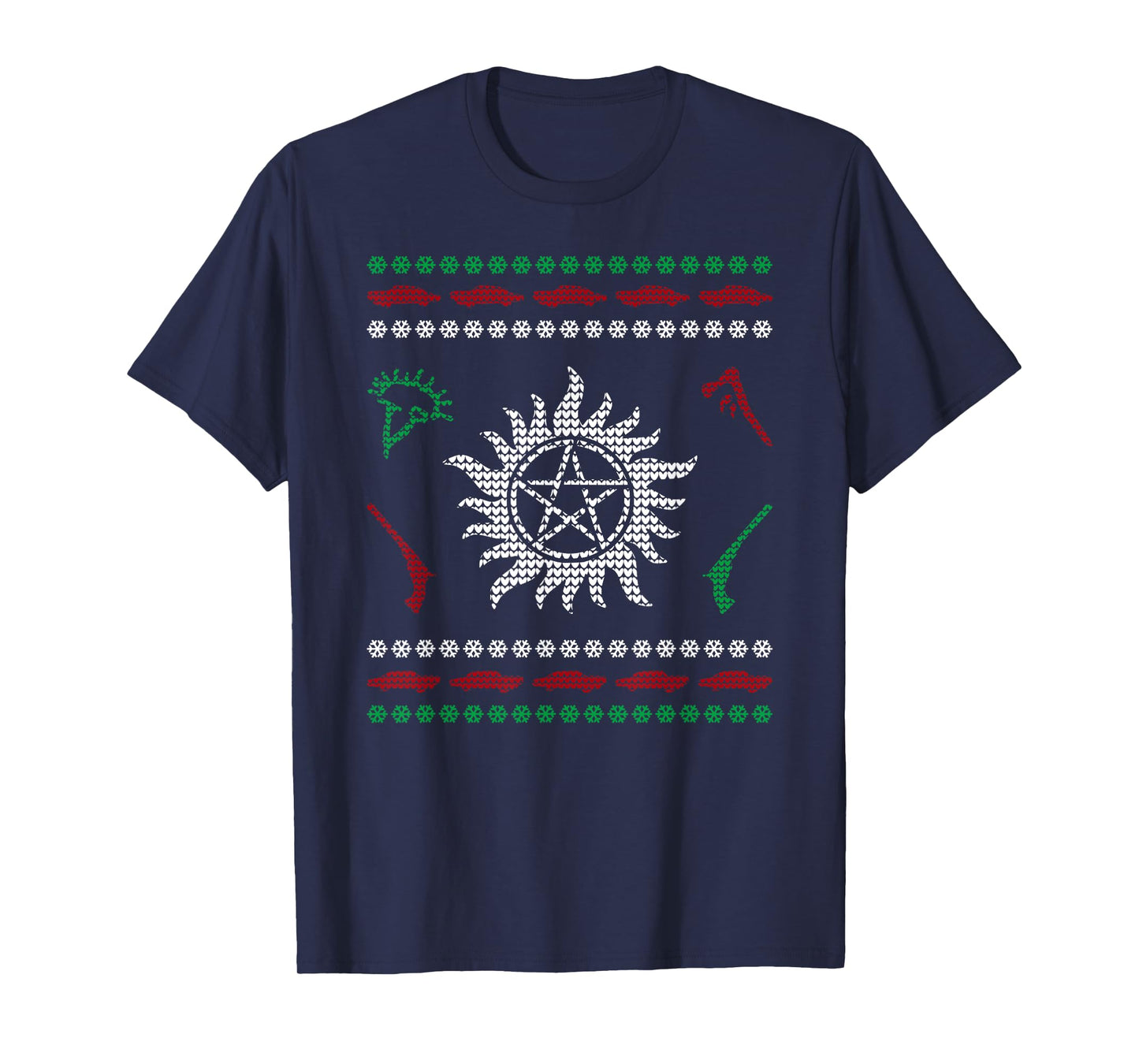 Pentagram Ugly Christmas I Sam Dean Ugly Sweater T-Shirt