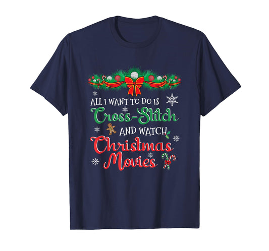 Funny Christmas Movie for Cross-Stitch Lovers T-Shirt