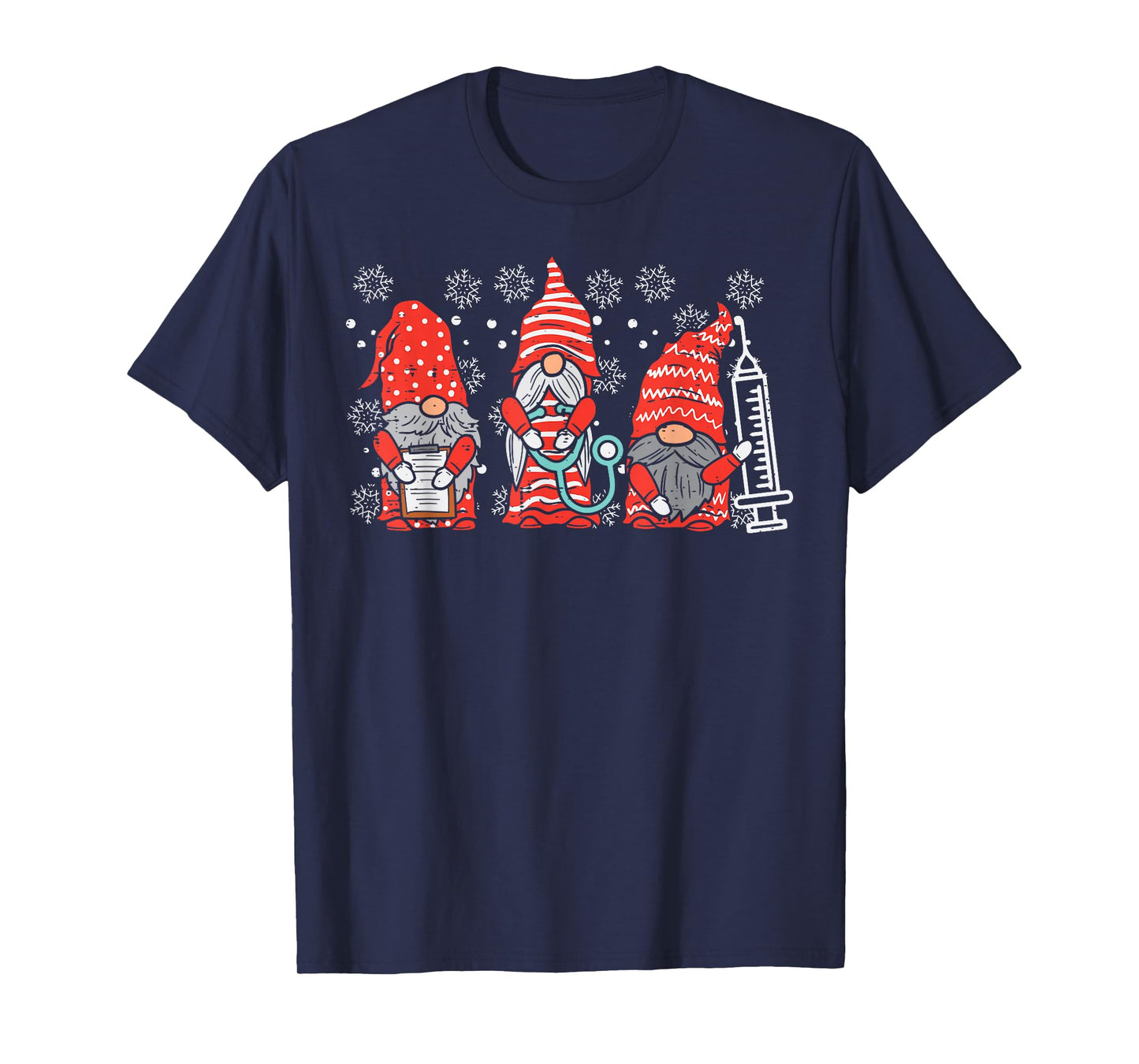 Nurse Christmas Gnomes Cute Xmas Scrub Top for Nurses Women T-Shirt