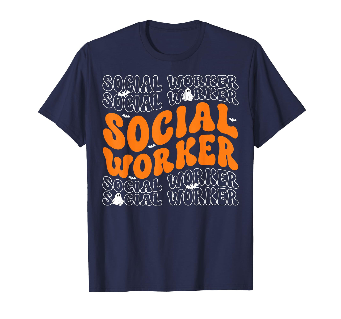 Spooky Social Worker Ghost Halloween Costume Men Women T-Shirt
