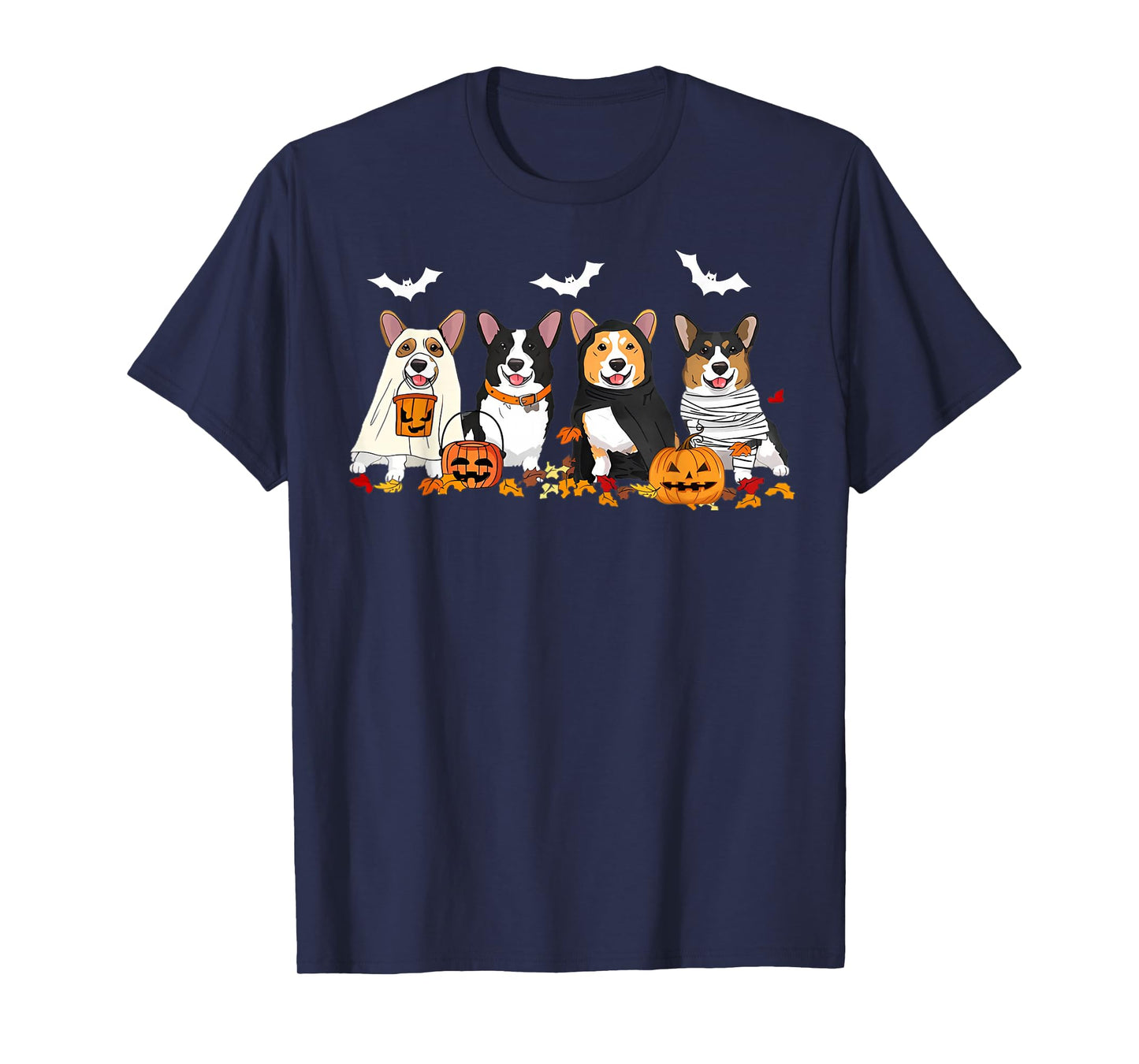 Cute Corgi Dogs Ghost Mummy Witch Spooky Halloween Boo T-Shirt