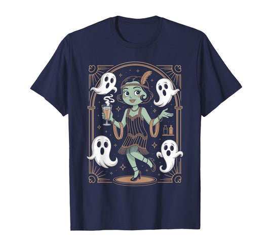 Spooky Ghost Flapper 20s Great Gatsby Swanky Flapper Party T-Shirt