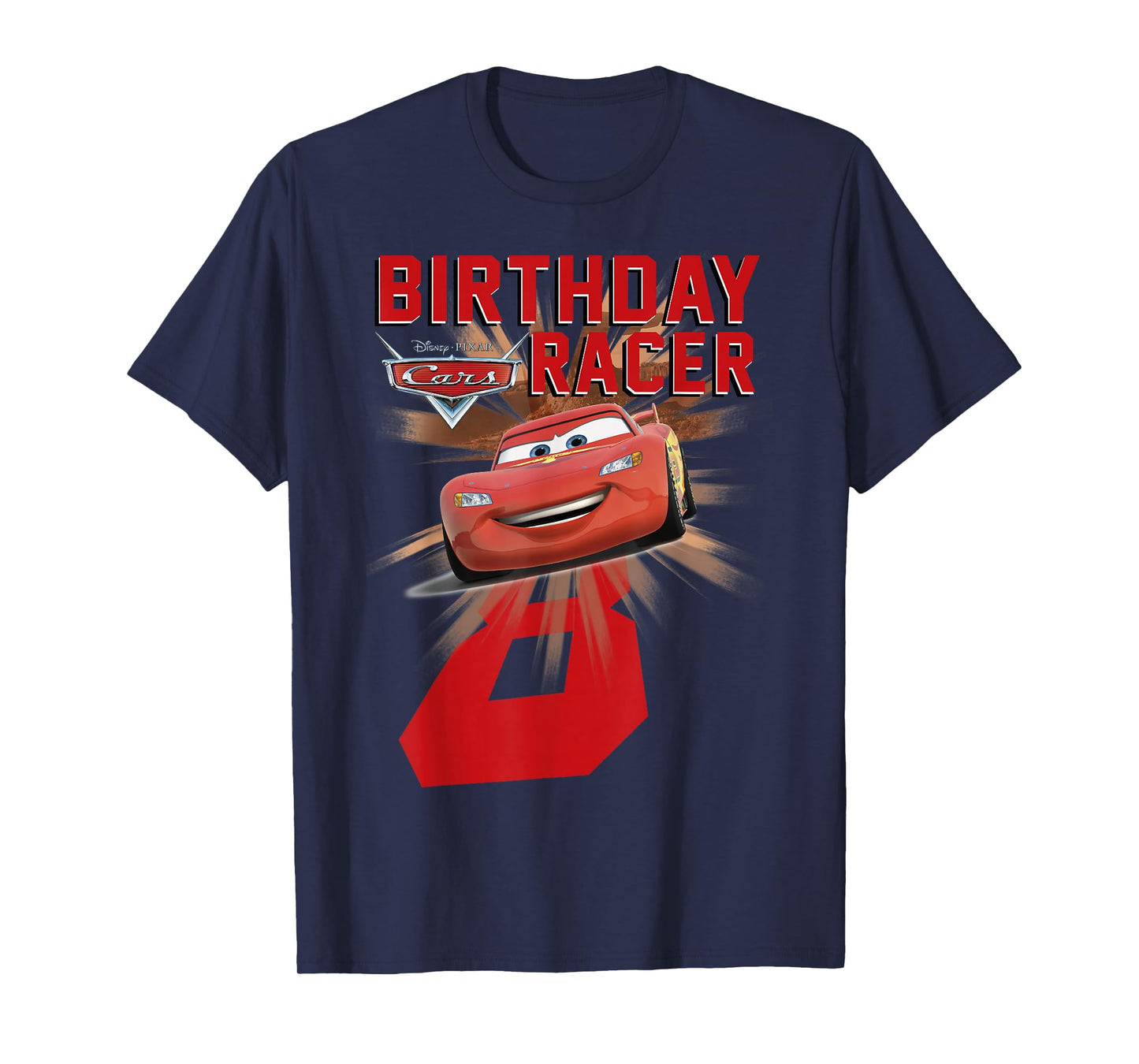 Disney Pixar Cars 8th Birthday Racer McQueen Graphic T-Shirt T-Shirt