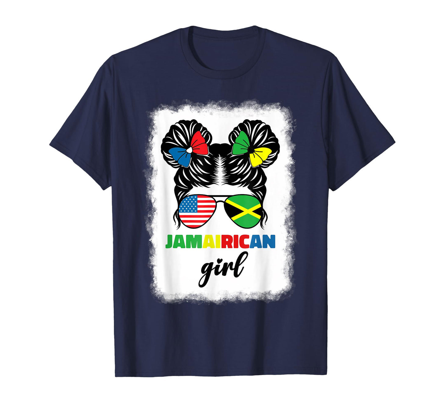 Half American Jamaican America Jamaica Flag Kids Jamairican T-Shirt
