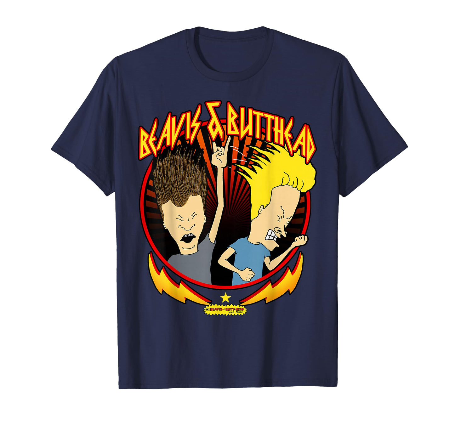 Beavis and Butt-Head Metal Colors Rock Out Graphic T-Shirt