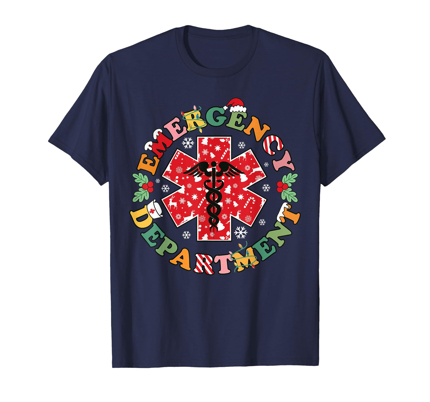 Cute Emergency Department Christmas ER Nurse Santa T-Shirt