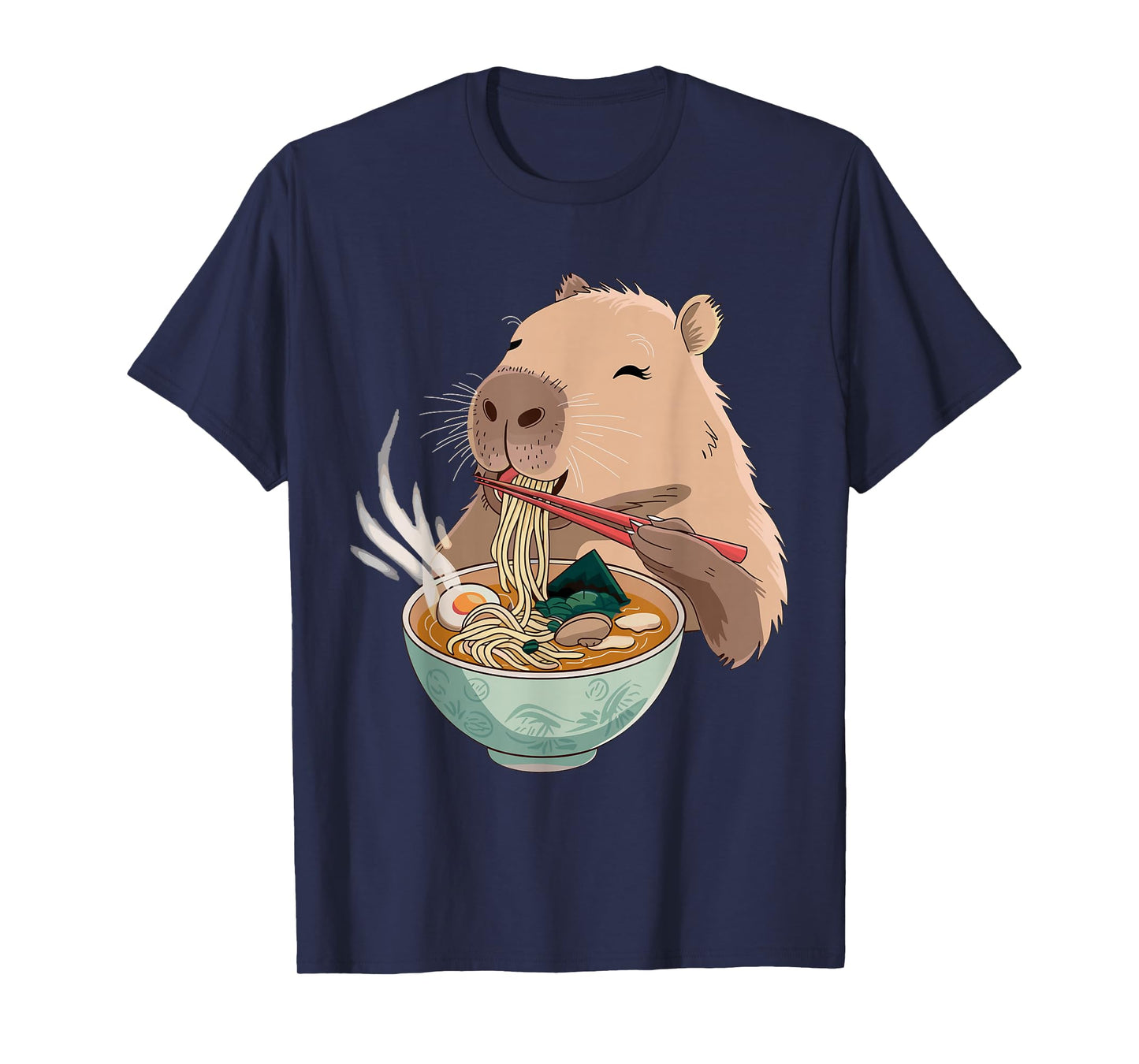 Kawaii Capybara Eating Japanese Ramen Men Women Girls Kids T-Shirt