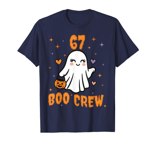 67 Halloween Ghost Boo Crew Matching Funny Brainrot Girls T-Shirt