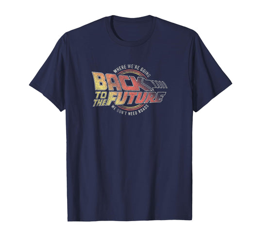 Back To The Future Distressed Roads Logo T-Shirt