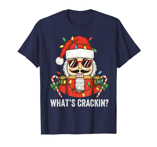 Funny Nutcracker Christmas Shirt Santa Hat Candy Cane Xmas T-Shirt
