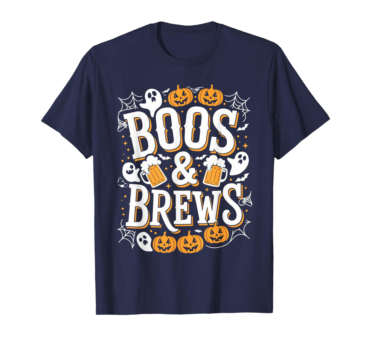 Boos & Brews Halloween Party Beer & Ghost Scary Spooky T-Shirt