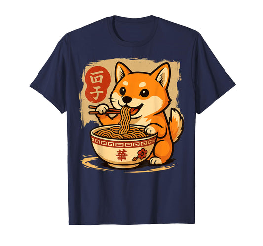 Anime Shiba Inu Eating Ramen Japanese Ramen Japan T-Shirt