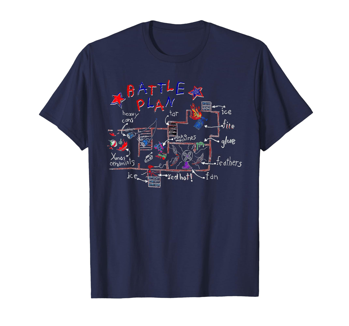 Funny Battle Plan Christmas Home Kids Hand Dawn Alone Xmas T-Shirt