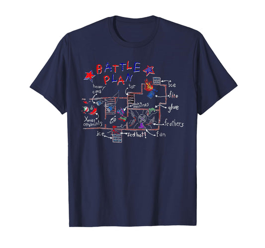 Funny Battle Plan Christmas Home Kids Hand Dawn Alone Xmas T-Shirt