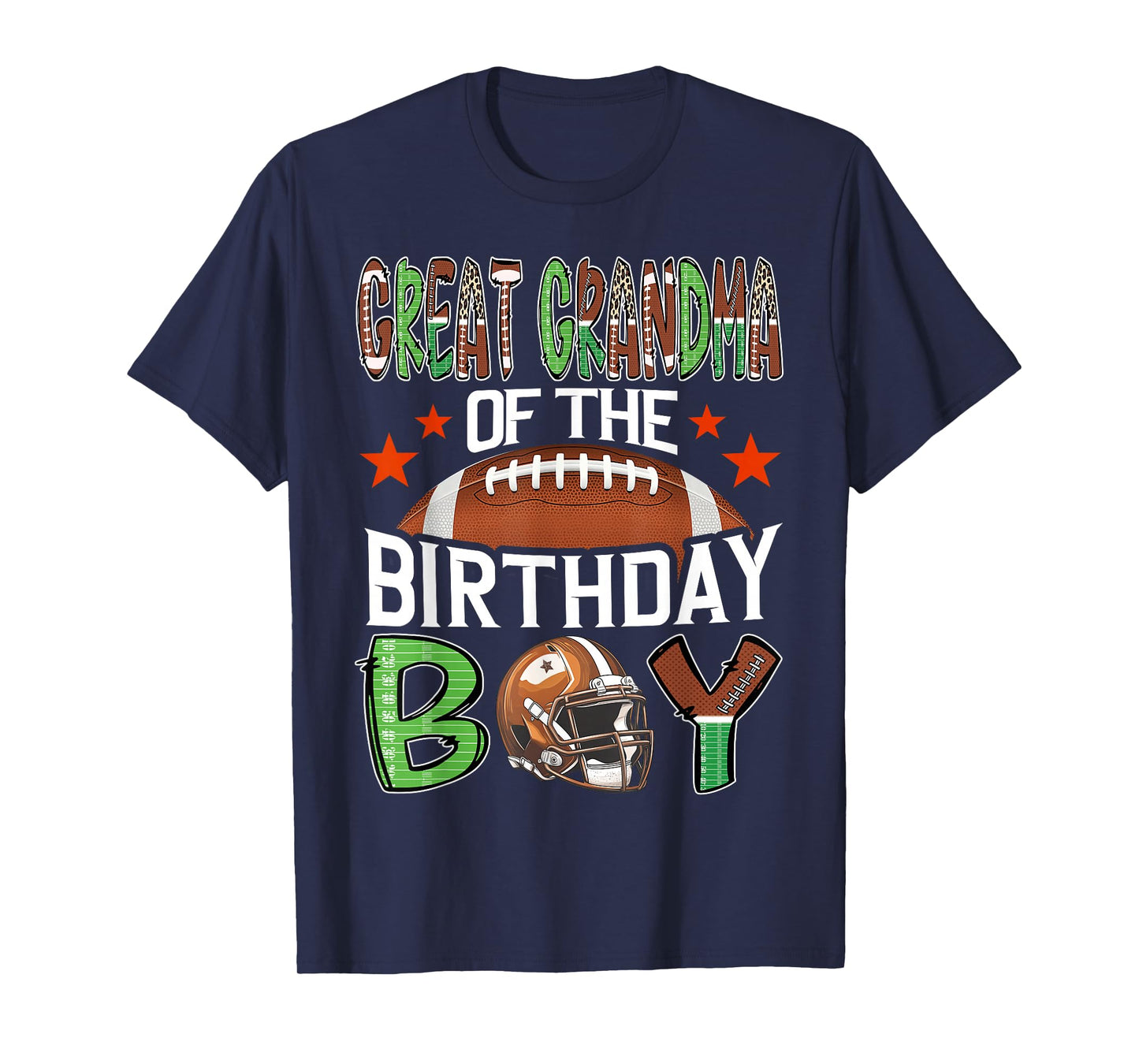 Great Grandma Of The Birthday Boy Game Day Football T-Shirt