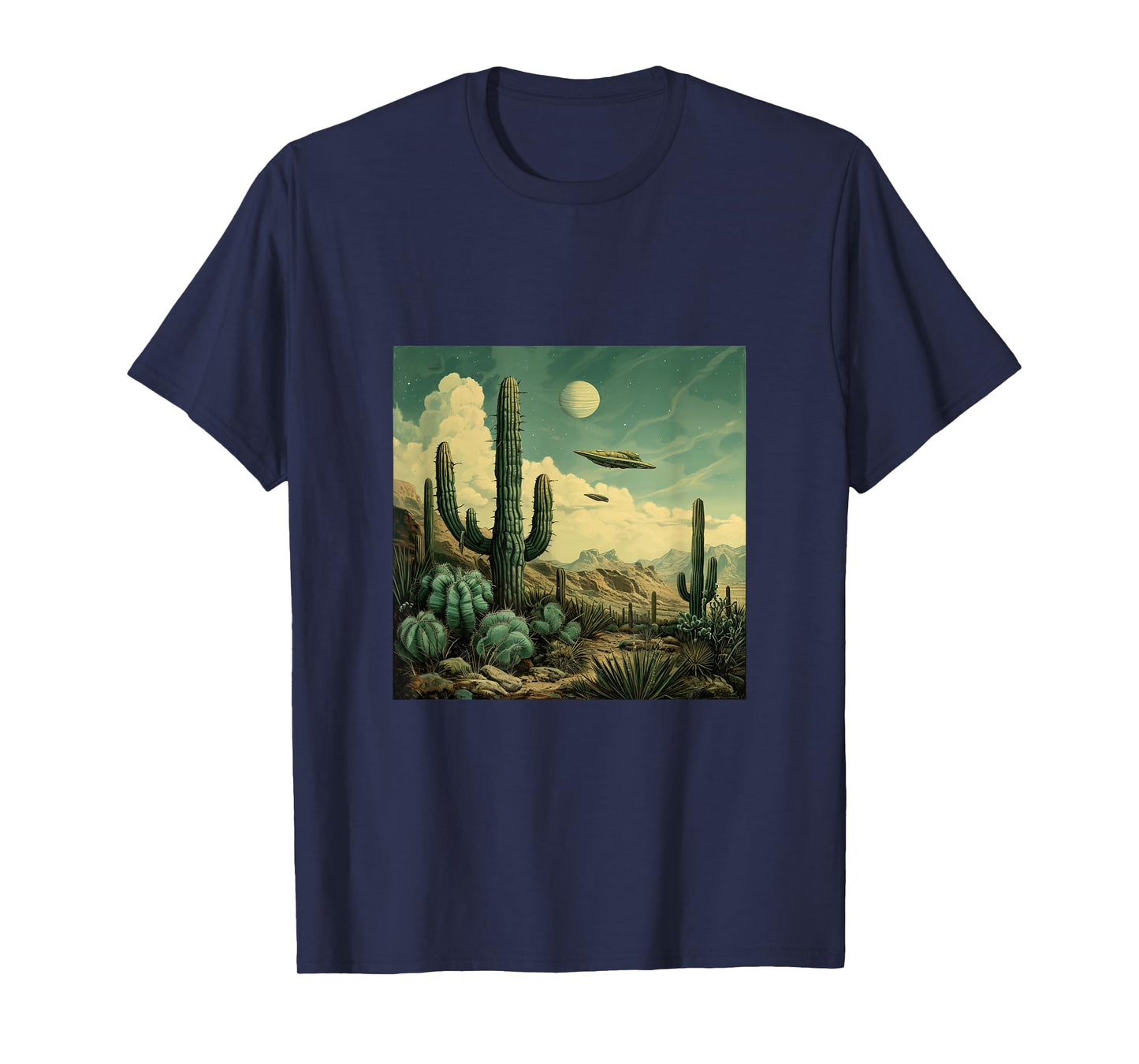 Flying Aliens UFO Cactus Desert T-Shirt