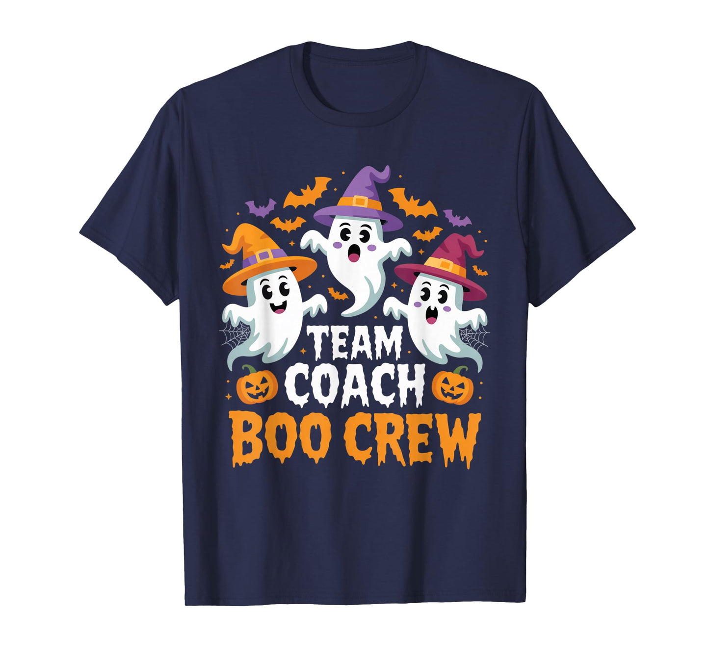 Team Coach Boo Crew Funny Ghost Halloween for Sports Staff T-Shirt